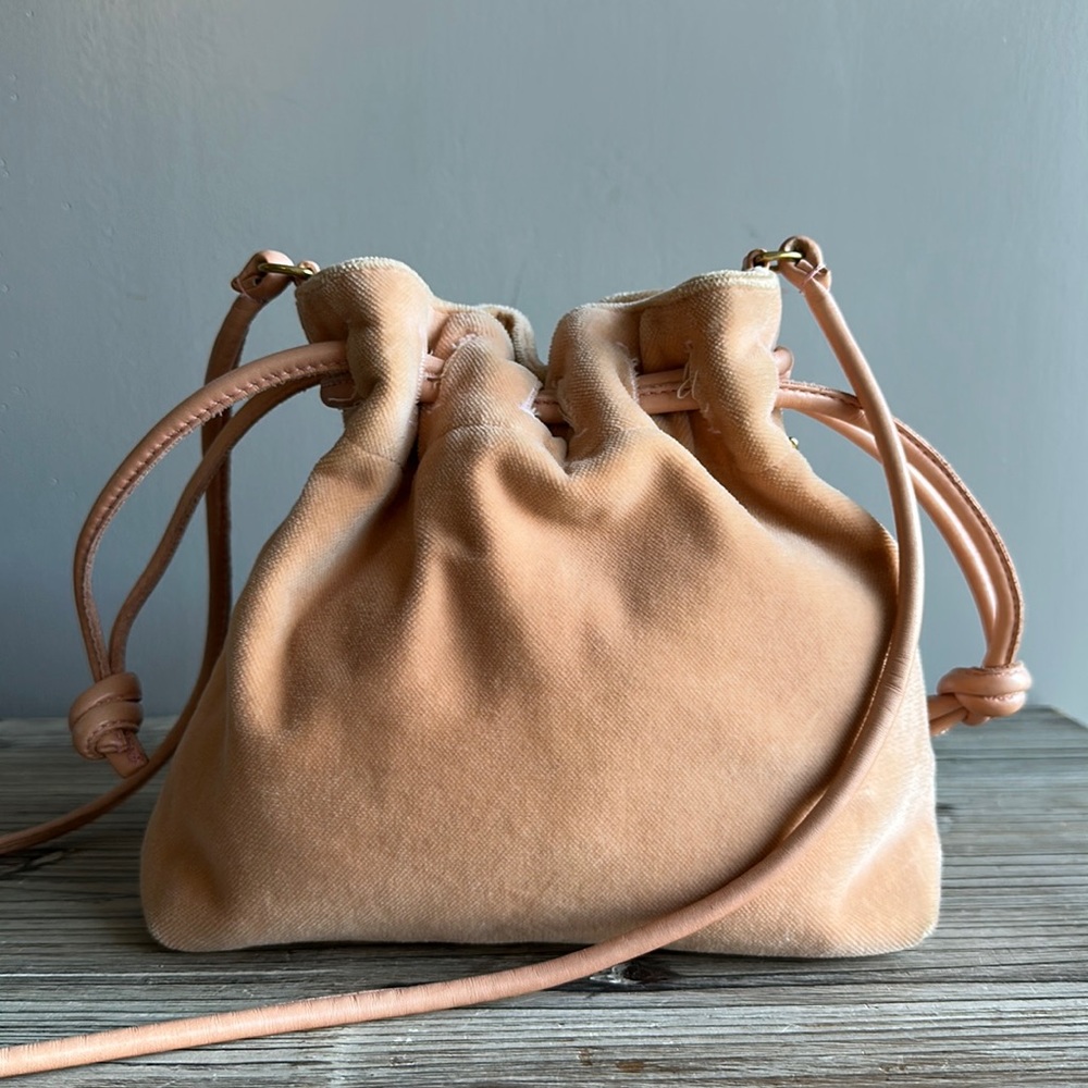 Clare V. Henri Maison Petit Bag in Pink Salmon Suede